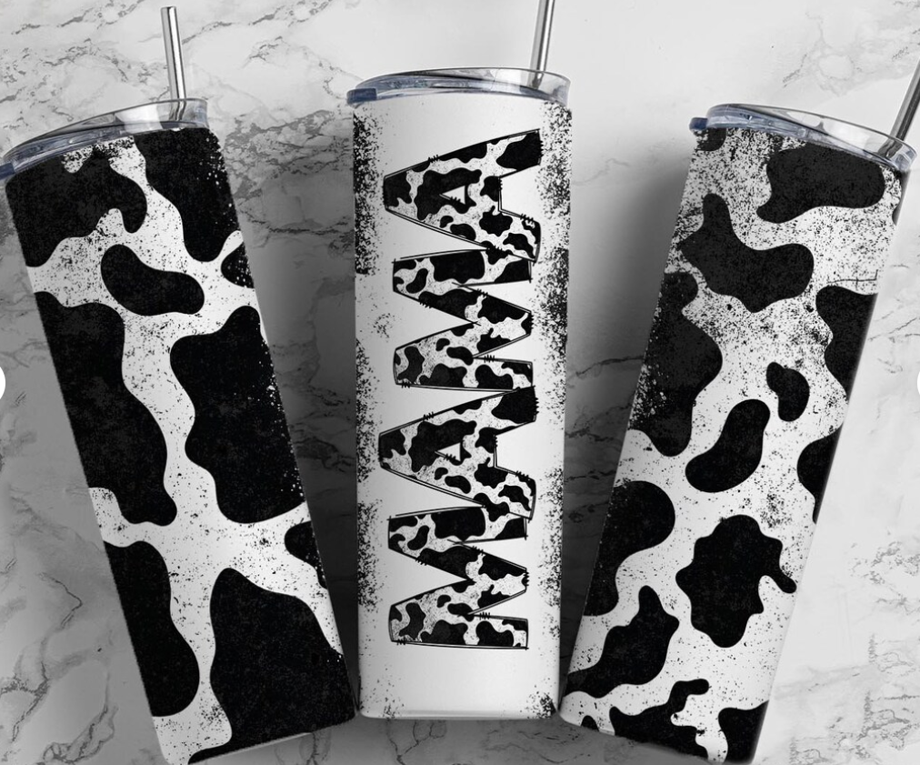 Cow print MAMA Tumbler